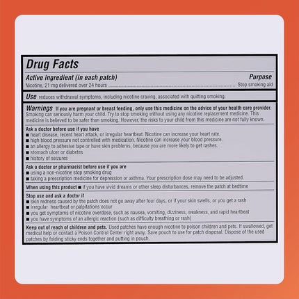 Rugby Clear Nicotine Transdermal System Patch, 21 mg, 14 Count