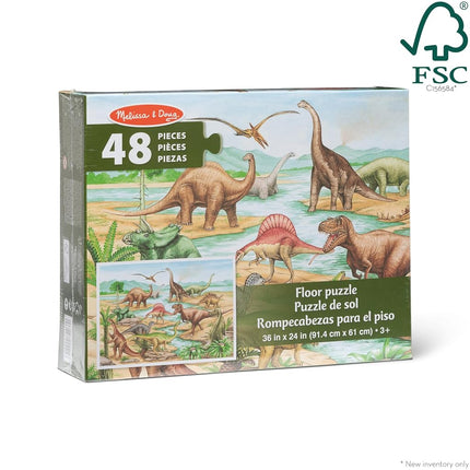 Melissa & Doug 10421 Dinosaurs Floor Puzzle, Multicolor, 7.62 cm*30.48 cm*24.13 cm - FSC Certified