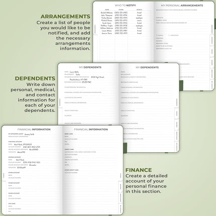 Clever Fox End of Life Planner, When I Die Organizer 8.5”x11” Cypress