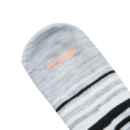 Hanes Women's Ankle, Lightweight Breathable Ventilation, Quarter Socks, White, 6 and 12-Packs Casual, Black/Grey-6 Pack, 7-11 UK (Pack of 6)