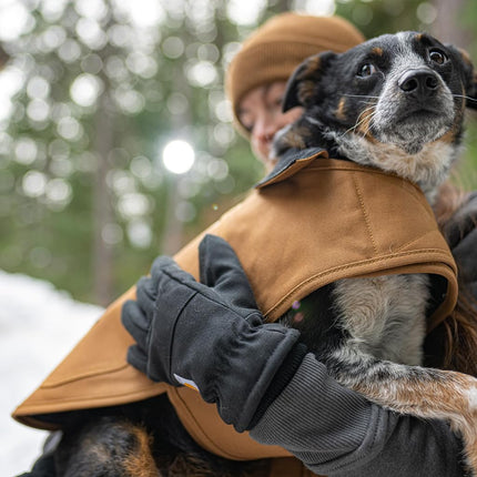 Carhartt Firm Duck Dog Chore Coat, Insulated Weather Resistant Jacket for Cold and Windy Conditions, Carhartt Brown, Medium