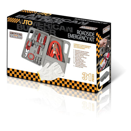 Trousse d'outils d'urgence automobile 31 pièces gris American Builder HW2194