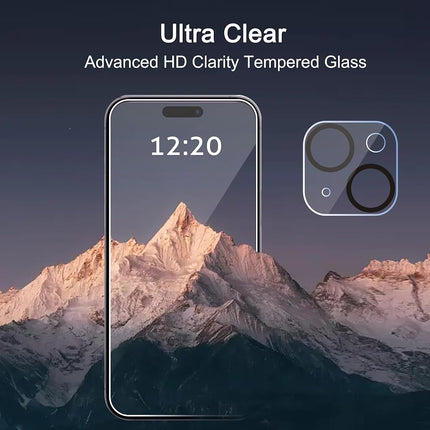 Ailun Screen Protector + Camera Lens Protector for iPhone 15, 3+3 Pack