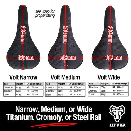 WTB Volt Saddle Steel black Width 13,5cm 2021 Mountain Bike Saddle