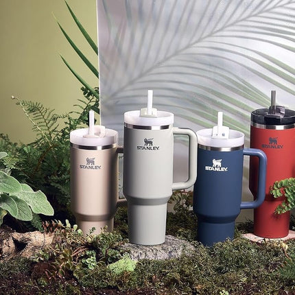 STANLEY Quencher H2.0 Soft Matte Collection, Stainless Steel Vacuum Insulated Tumbler with Lid and Straw for Iced and Cold Beverages, Red Rust, 40 oz