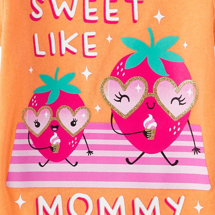 The Children's Place Baby Toddler Girl Short Sleeve Graphic T-Shirt 3-Pack, Auntie/Mommy/Mamas/Daddys, 5T