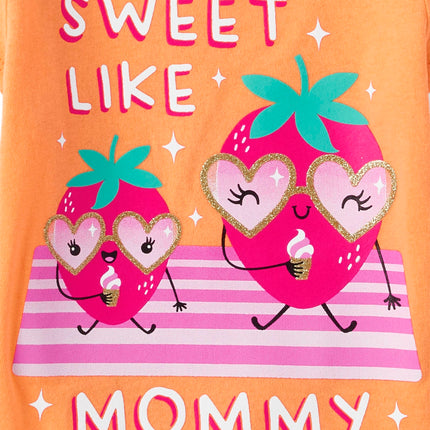 The Children's Place Baby Toddler Girl Short Sleeve Graphic T-Shirt 3-Pack, Auntie/Mommy/Mamas/Daddys, 18-24 Months