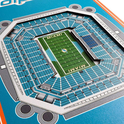 YouTheFan NFL Miami Dolphins Hard Rock Stadium 3D Stadium Banner - 8" x 32", Turquoise