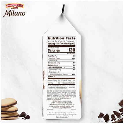 Pepperidge Farm Milano Double Milk Chocolate Cookies - 7.5oz 213g