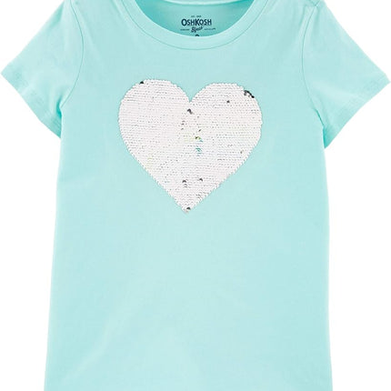 OSHKOSH B'GOSH Girls' Sequin Short-Sleeve T-Shirt, South Mesa, 4