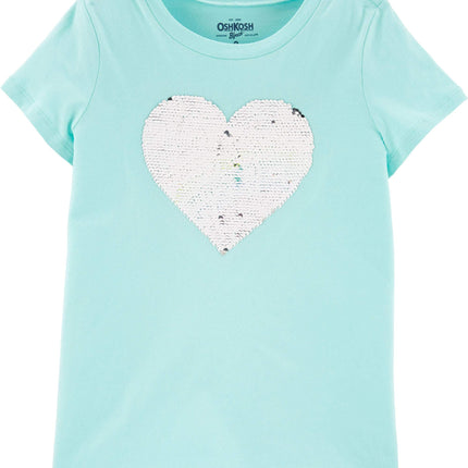 OSHKOSH B'GOSH Girls' Sequin Short-Sleeve T-Shirt, South Mesa, 4