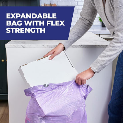 Hefty Ultra Strong 13 Gallon Trash Bags, Tall Kitchen Trash Bags 13 Gallon Size, Resist Leaks, Punctures, and Rips, Continuous Odor Control, Purple, Fabuloso Scent, 110 Bags