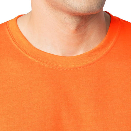 Fruit of the Loom Men's Eversoft Cotton T-Shirts (Regular and Big & Tall), Crew-2 Pack-Safety Orange, Medium