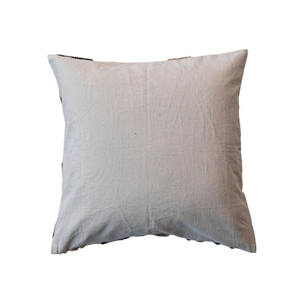 Creative Co-Op, Multicolor Square Cotton Slub Pillow with Tufted and Embroidered Reindeer