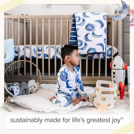 Burt's Bees Baby Reversible Baby Nursery Blanket Organic Cotton Jersey Quilted Blanket for Babies and Toddlers