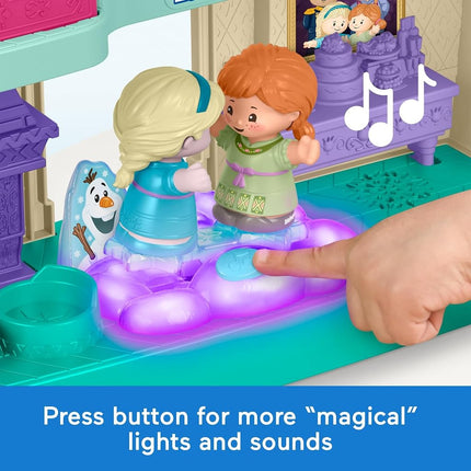 Fisher-Price Disney Frozen Arendelle Castle Playset with Lights & Sounds Little People, 2 Character Figures, Toddler Toys