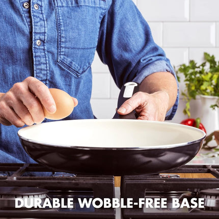 GreenPan Rio Healthy Ceramic Nonstick 12" Frying Pan Skillet, PFAS-Free, Dishwasher Safe, Black