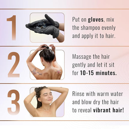 Herbishh Hair Color Shampoo for Grey Hair – Hair Dye Shampoo with Bio-Active Ingredients – Long Lasting Color – Travel-Friendly Pack (10 x 30ml Sachets) + 1 Pack Hair Mask Sachets (Dark Brown)