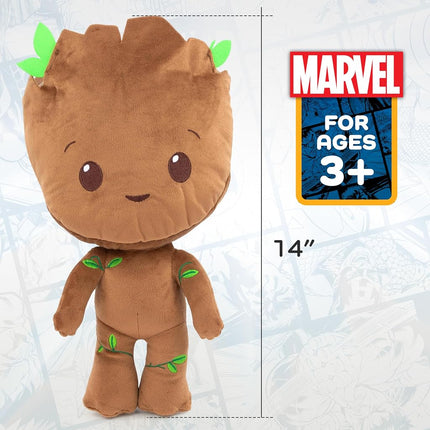 Guardians of The Galaxy Groot Stuffed Pillow Buddy - Super Soft Polyester Microfiber, 14 inch (Official Marvel Product)