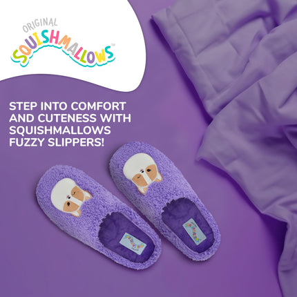 Squishmallows Kids Slippers and Womens Slippers Gifts for Women Extra Cozy Fuzzy House Slippers Slip On, Purple, 13-14 Little Kid
