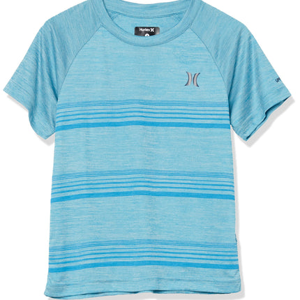 Hurley Boys' Rash Guard, Blue Gaze/Stripe, Large