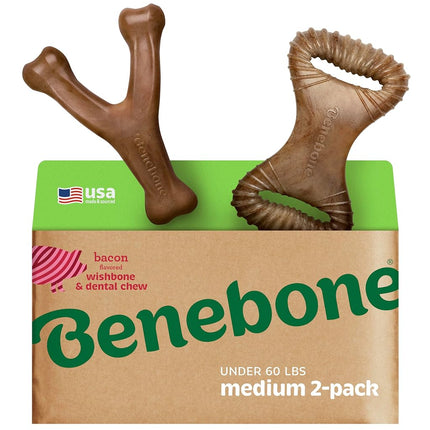 Benebone 2-Pack Wishbone/Dental Durable Dog Chew T