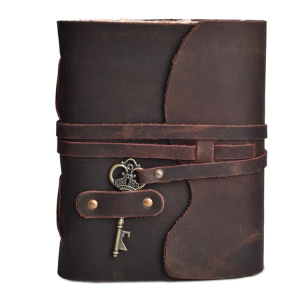LEATHER VILLAGE Vintage Leather Journal Book of Shadows (10 inches X 7 inches, Beetroot Red)