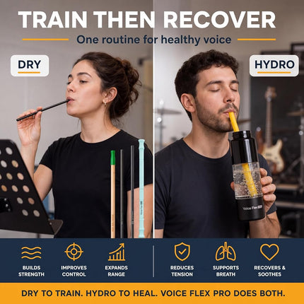 Voice Flex Pro Vocal Trainer for Singing - Voice Training Straws Set