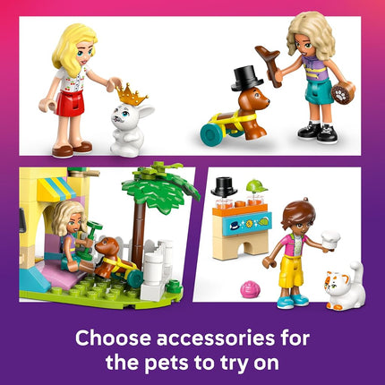 LEGO Friends Pet Accessories Shop Toy - incl. Dog, Cat & Bunny Animal Figures, 3 Mini Dolls & Lots of Pet Care Accessories - Birthday Gift for 6+ Year Old Girls - 42650