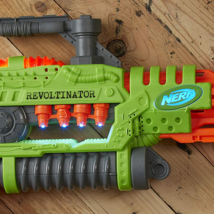 Revoltinator Nerf Zombie Strike Toy Blaster with motorized Lights Sounds & 18 Official Darts for Kids, Teens, & Adults