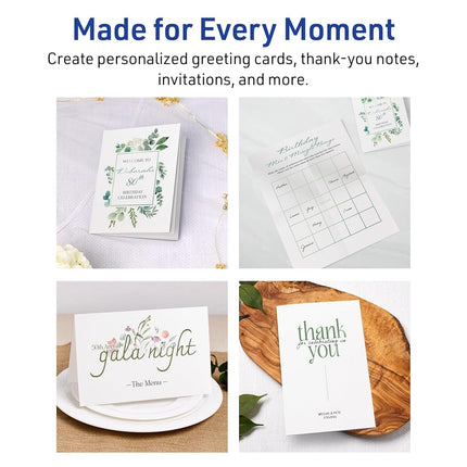 Avery Printable Note Cards, 4.25" x 5.5", Two-Sided Printing, Matte White, 2 Pack, 100 Cards Total (5813)