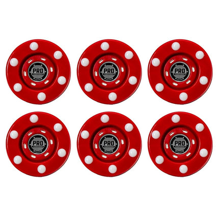 Franklin Sports Palets de hockey sur roulettes NHL Street - (6) Palets de hockey sur roulettes Pro Commander pour l'entraînement - Palets de hockey sur roulettes avec roulettes - Palet de hockey extérieur parfait - Rouge