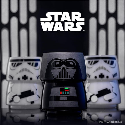 JoyJolt Character Stackable Star Wars Drinking Glasses - 8oz Darth Vader Set with Head and Body - Glass Set of 2 - Fun Kitchen or Bar Glasses for The Home and Gift