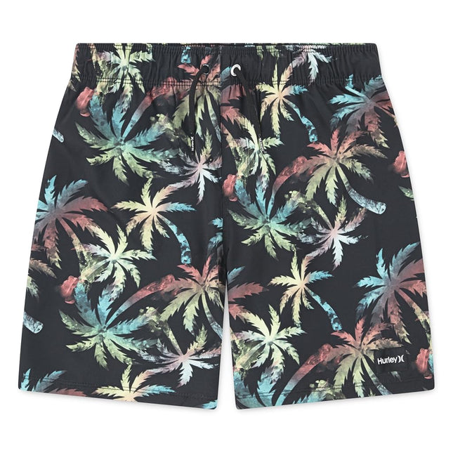 Hurley Boys' Pull on Swim Trunks, Multi Palms, 3T