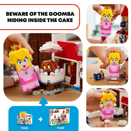 LEGO Super Mario Château de Peach Ensemble d'extension 71408, jouet de jeu à construire, cadeaux pour enfants de 8 ans et plus avec bloc de temps plus figurines de Bowser et Toadette, à combiner avec le pack de démarrage