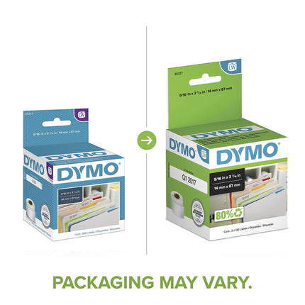 DYMO 30327 printer label - printer labels (White, 0.5625" x 3.4375", 2 sheets, 260 pc(s))