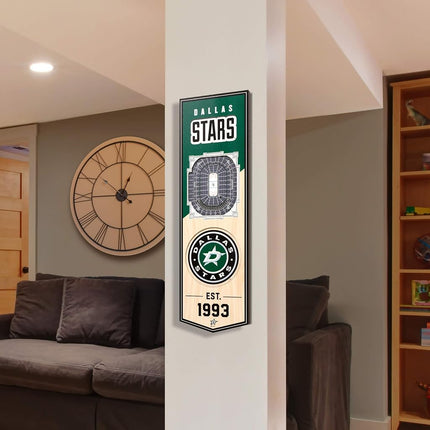 NHL Dallas Stars - American Airlines Center 3D Stadium Banner, Team Colors, 6" x 19"