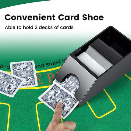 Goplus Poker Chip Set, 300 PCS 14 Gram Clay Poker Chips w/Case, Automatic Card Shuffler, 2 Decks Cards, 5 Dices, Card Shoe, 3 Dealer Buttons, Poker Felt, Texas Holdem, Blackjack, Casino (300 PCS)