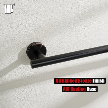 JQK Oil Rubbed Bronze Towel Bar, 33 Inch 304 Stainless Steel Thicken 0.8mm Towel Rack Bathroom, Towel Holder ORB Wall Mount, Useable Length 30 Inch 2 Pack, TB110L30-ORB-P2