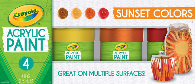 Crayola Paint Set in Sunset Colors, Multi-Surface 
