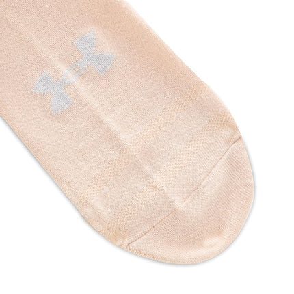 Under Armour Essential No Show Socks 6 Pack, (239) Elite Beige/Elite Beige/Halo Gray, X-Large