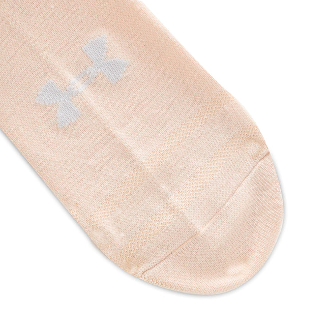 Under Armour Essential No Show Socks 6 Pack, (239) Elite Beige/Elite Beige/Halo Gray, Très Grand