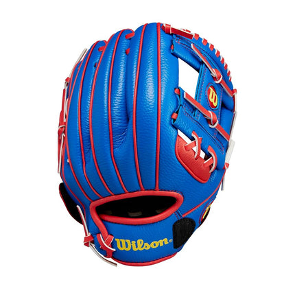 Wilson 2024 A200™ EZ Catch™ Royal 10” T-Ball Glove - Right Hand Throw, Royal/Red/Yellow