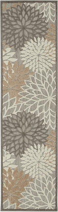 Nourison ALH05 Aloha Tapis d'intérieur/extérieur floral 0,69 m x 2,44 m (couloir de 2,44 m), 0,69 m x 2,44 m, Naturel