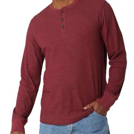 Wrangler Authentics Long Sleeve Waffle Henley, Cab