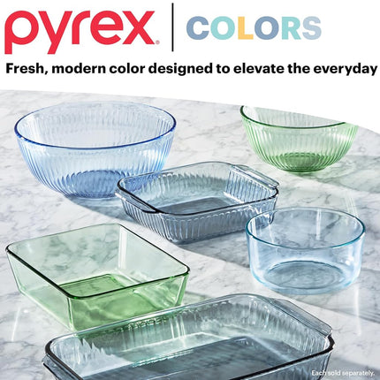 Pyrex Tinted (6-PC Large) Medium/Large Rectangle Food Storage Container Set, Snug Fit Non-Toxic Plastic BPA-Free Lids, Freezer Dishwasher Microwave Safe, 3 & 6 & 11 Cup