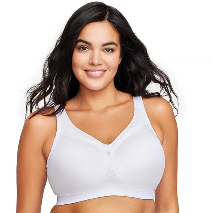 Glamorise MagicLift Seamless Firm Support Wirefree Bra 1007 (Women's & Women's Plus) White