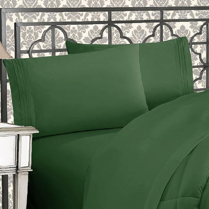 Elegant Comfort 1500 Thread Count Wrinkle & Fade Resistant Egyptian Quality Microfiber Ultra Soft Luxurious 2-Piece Pillowcases, King Size, Hunter Green