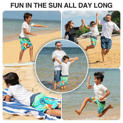 Kanu Surf Big Boys' Koloa Panel Swim Trunk, Aqua, Large (14/16)