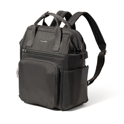 Baggallini Women's Securtex Anti-Theft Windsor Backpack for Travel, Work & Collage, RFID & Locking Zipper, Up to 16" Laptop, Charcoal, M
